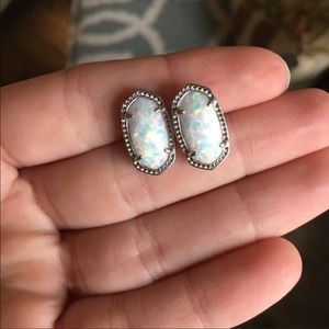 Kendra Scott White Opal Earrings